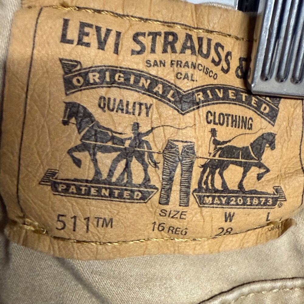Levi's 511 Khaki Slim-Fit Sueded Twill Pants Jeans Boys - Picture 7 of 10